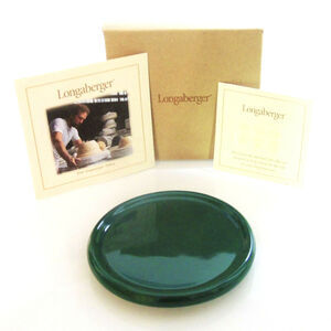 NEW Longaberger COASTER / LID for 1 Pint Butter Salt Crock Top Ivy Green Pottery